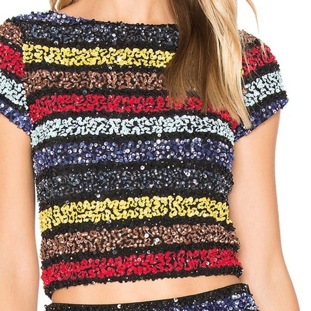 Alice + Olivia Sequin Crop Top Sz8